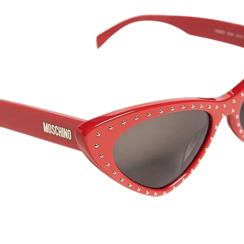 MOSCHINO- 52MM Studded Cat Eye Sunglasses- Red - Picture 5 of 9